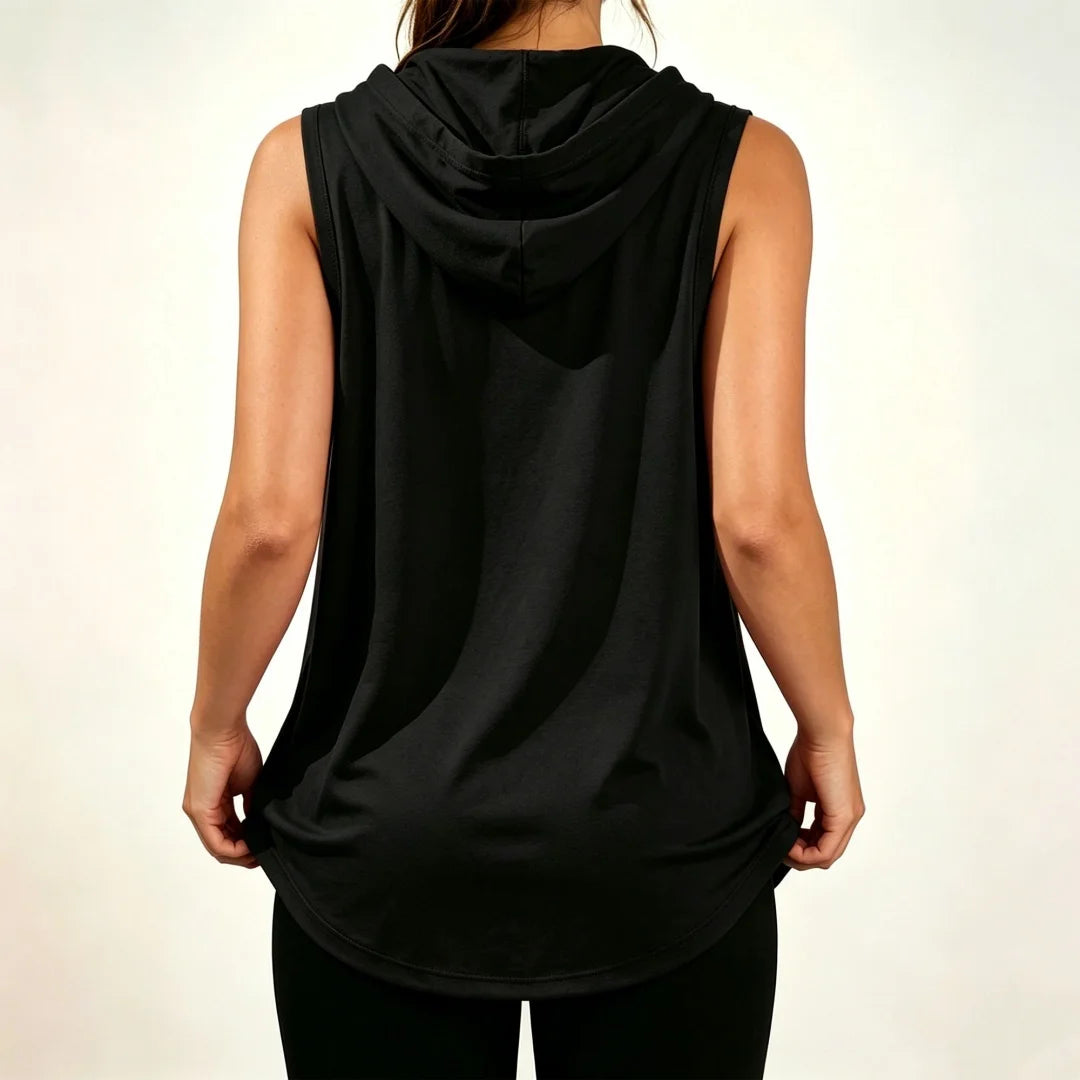 Conquer Excuses Unisex Sleeveless Hoodie With Barbell Graphic