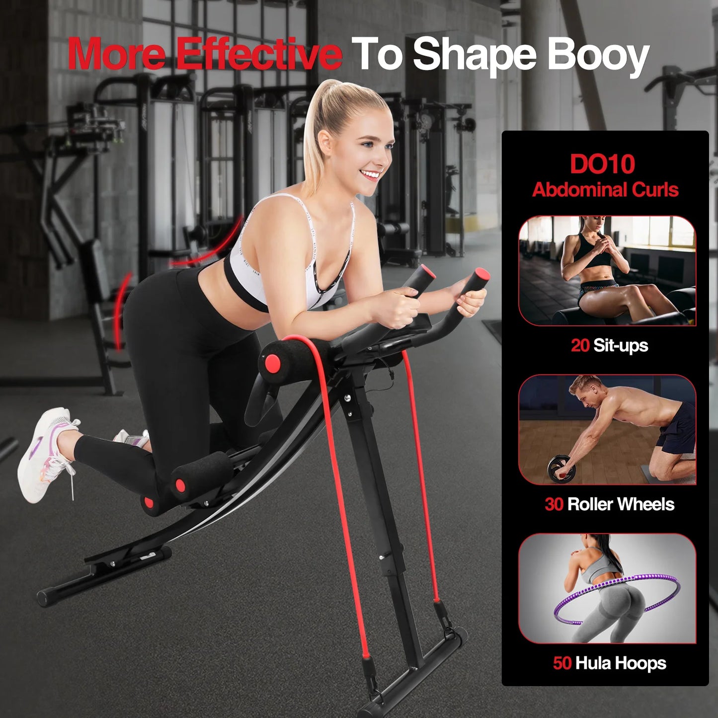 Foldable Ab Workout Machine For Home Gym With LCD Display