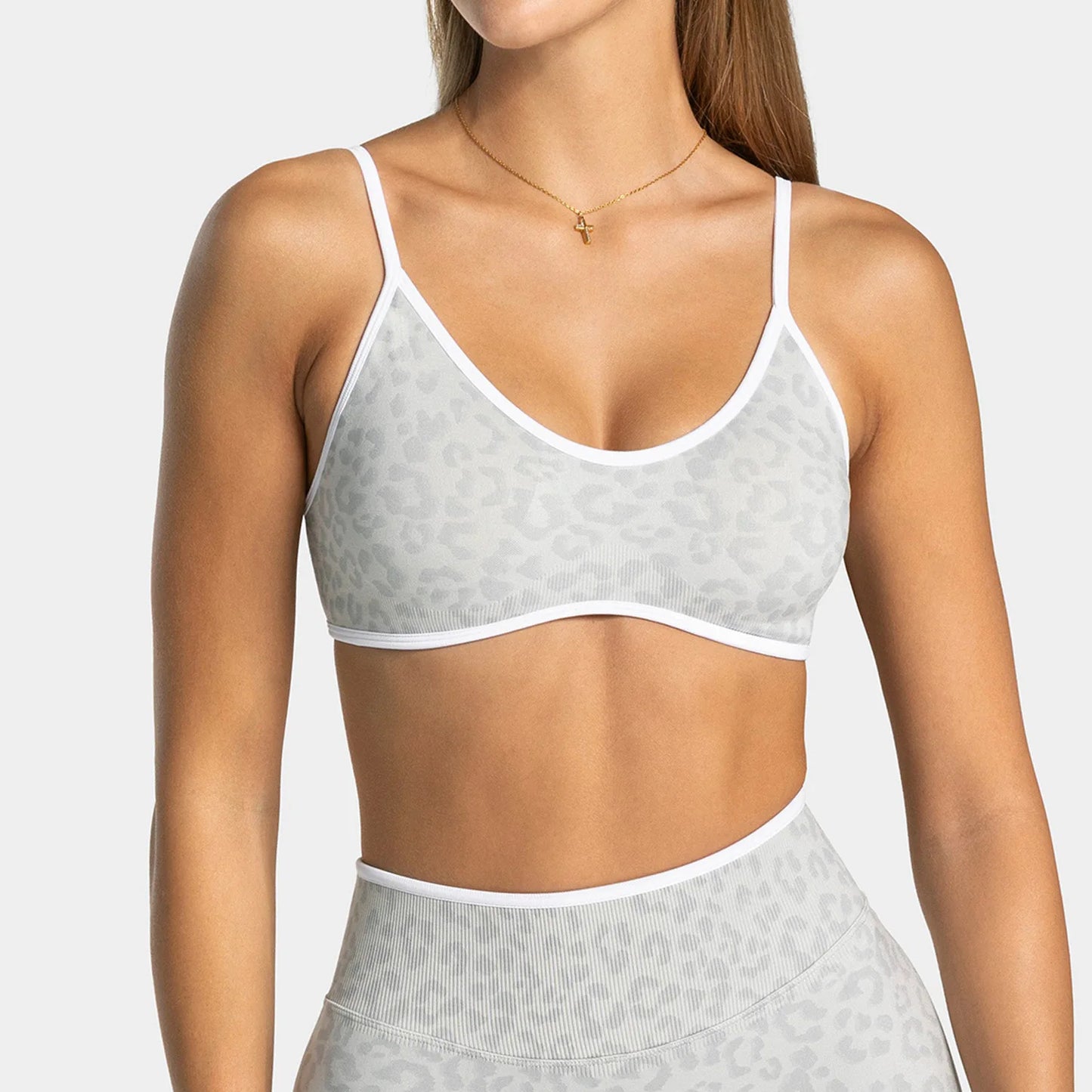 Everwanted Leopard Print Yoga Set Racerback Sports Bra High Waisted Leggings