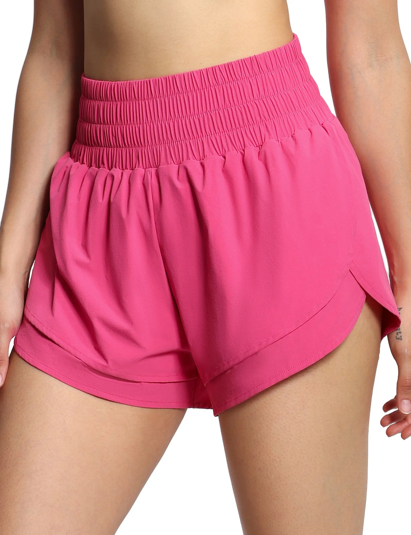 THE GYM PEOPLE Women's High Waisted Workout Shorts Quick Dry With Mesh Liner