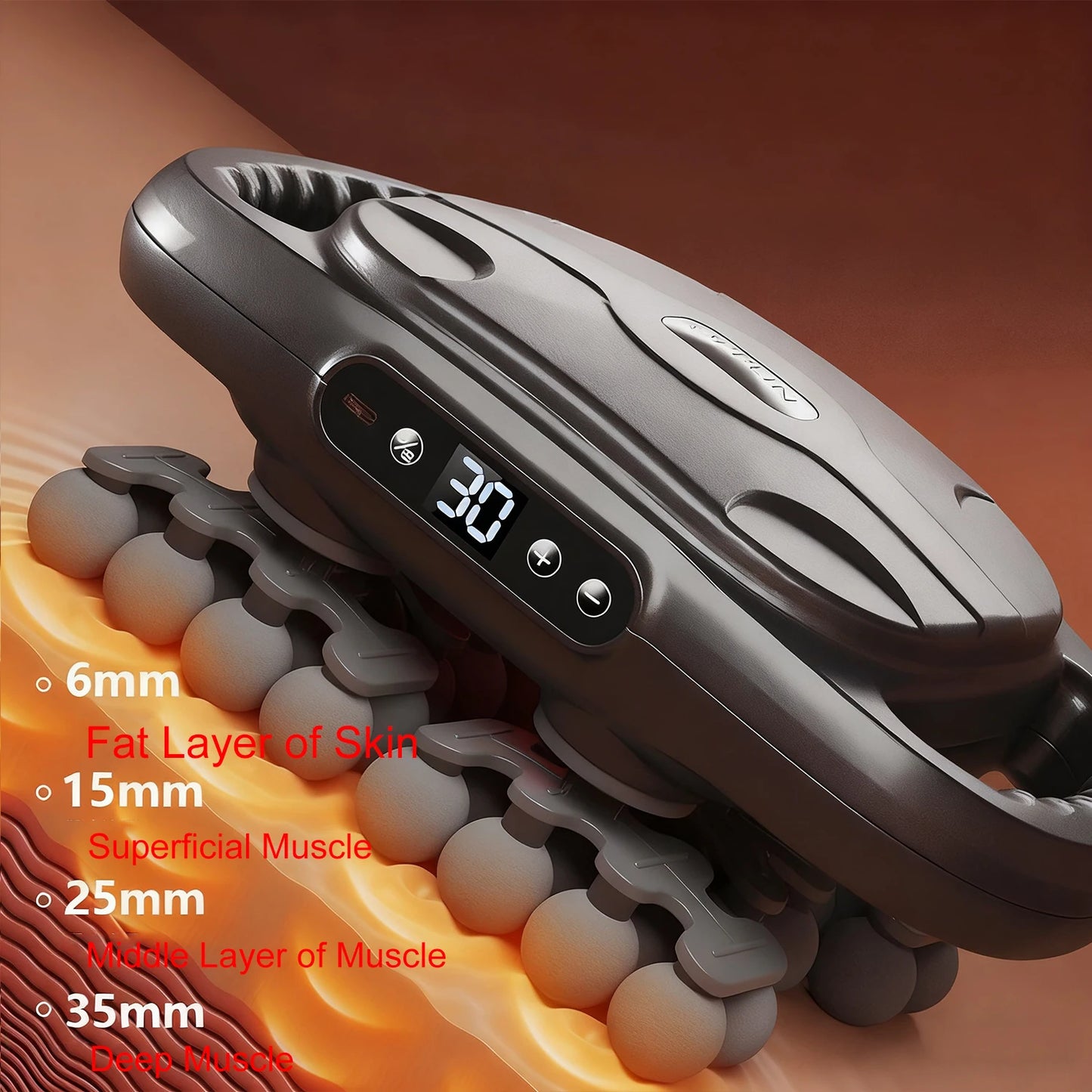 42-Node Electric Massage Roller With LCD Display For Full Body