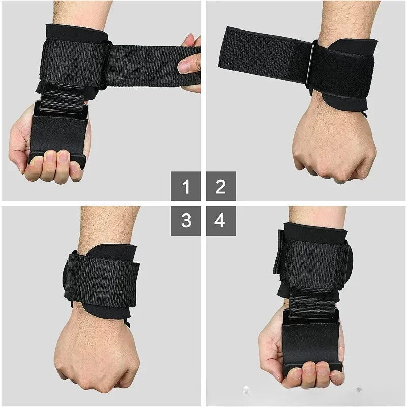 Non Slip Weight Lifting Hooks and Straps for Deadlifts