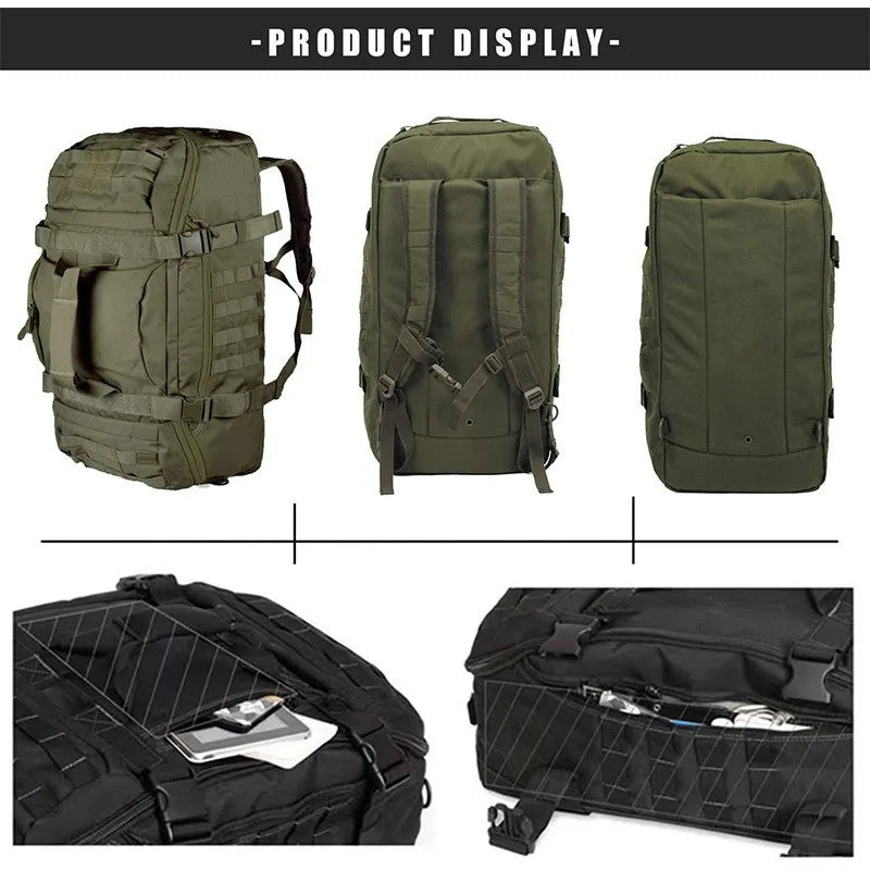 LQARMY 3 Way Duffle Bag With Backpack Crossbody Shoulder