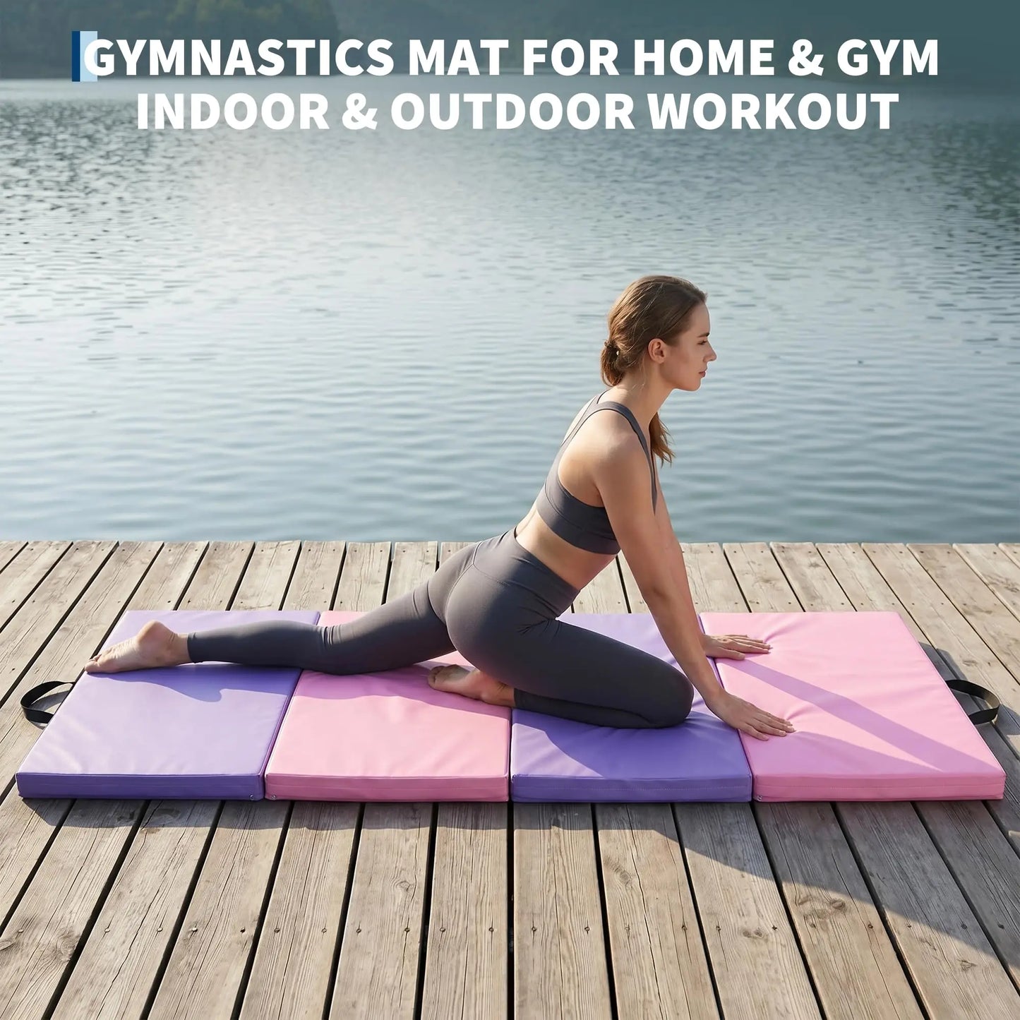 HiMISS Foldable Gymnastics Mat For Home Gym Yoga And Training