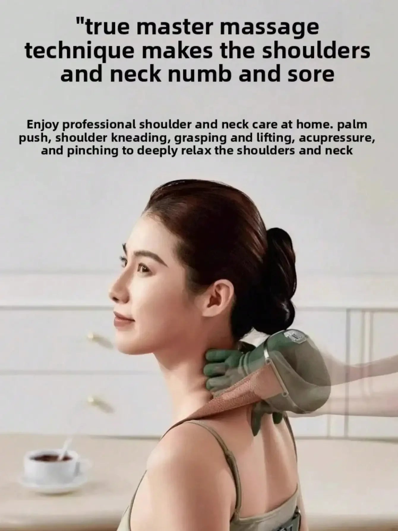 Wireless 4D Shiatsu Neck And Shoulder Massager With Heat Therapy