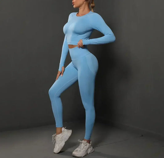 MIML Women's Seamless Yoga Set Two-Piece Fitness Suit