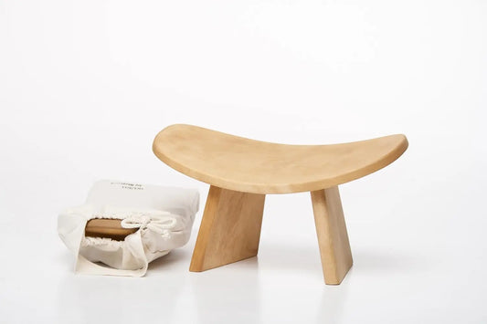 Natural Wood Meditation Bench For Yoga And Seiza Practice