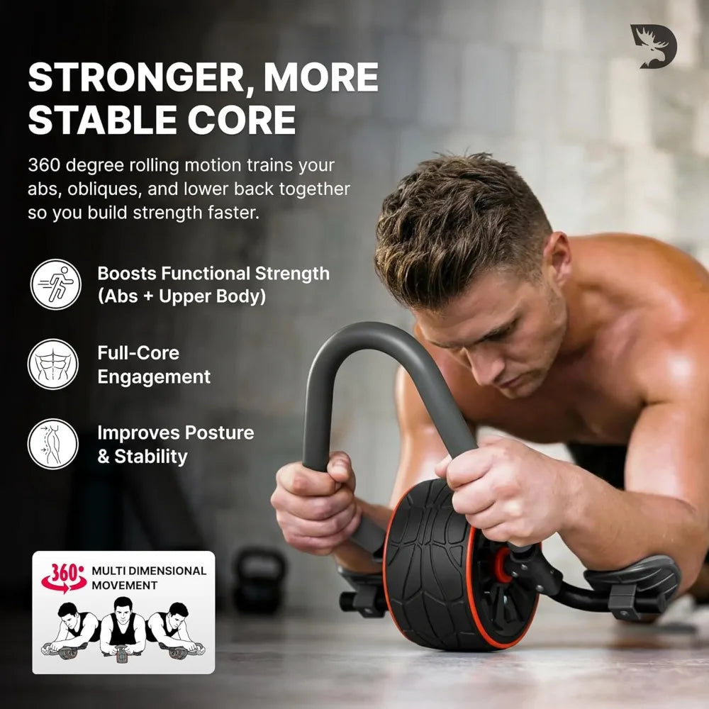DMoose Ab Roller Wheel With Elbow Support And Knee Pads