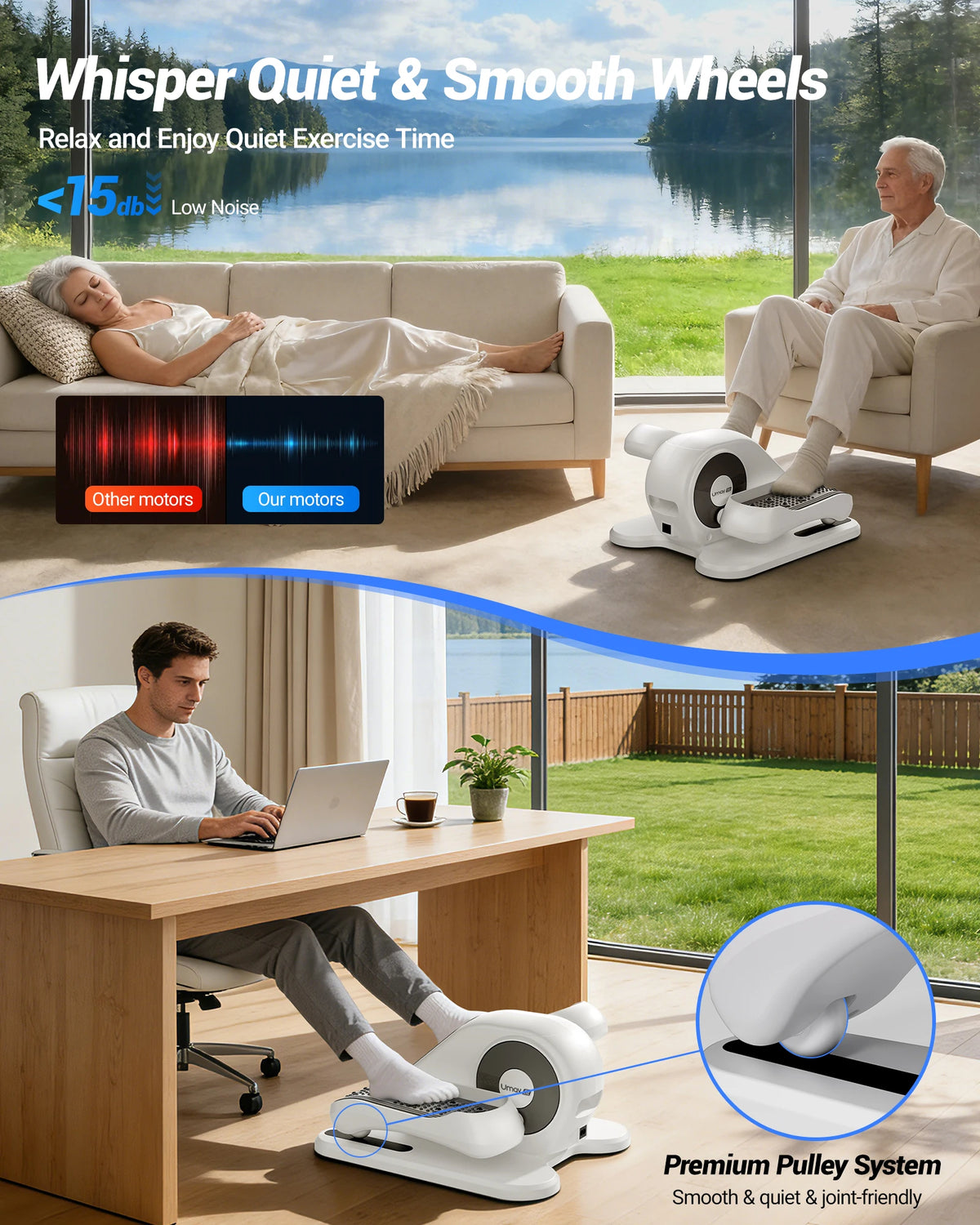 UMAY Electric Under Desk Elliptical With Remote Control