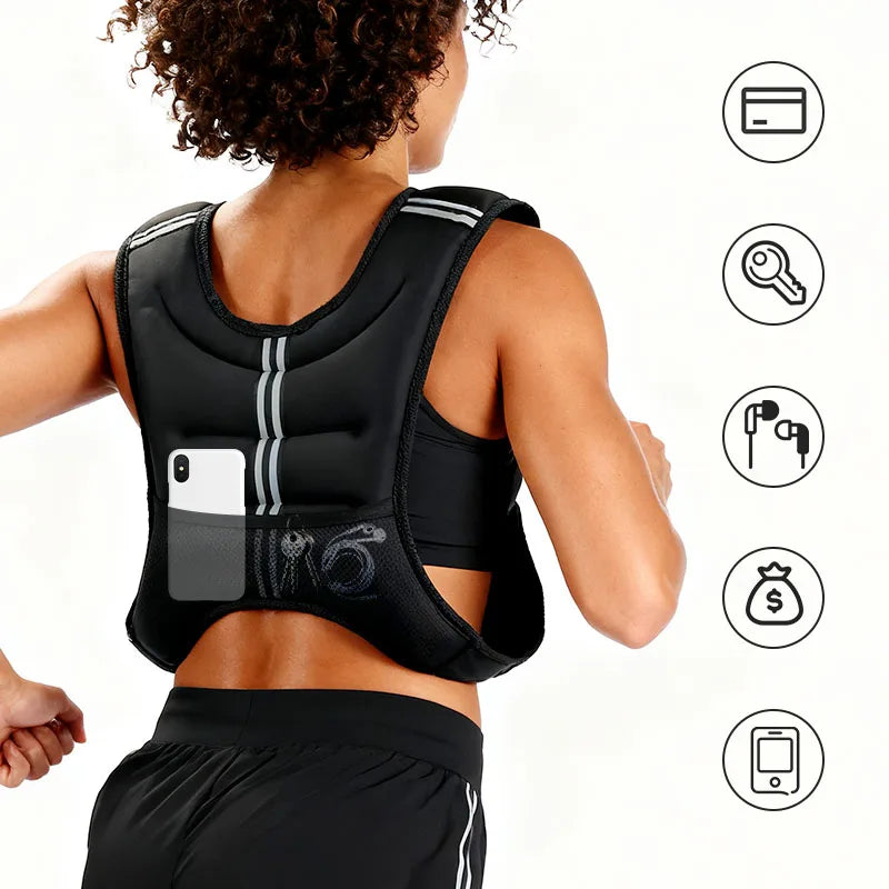 Weighted Vest With Reflective Stripe For Running And Strength Training