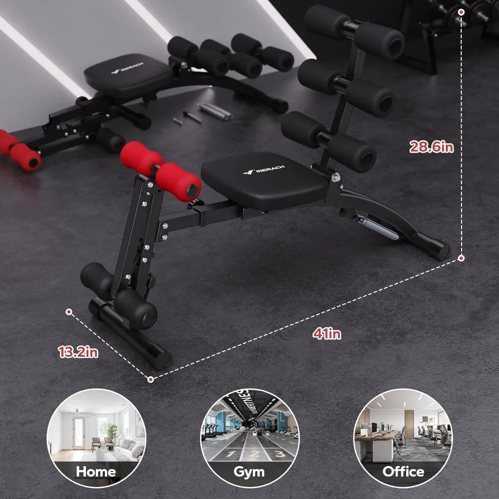 MERACH Ab Trainer Adjustable Home Gym Bench For Core Strength