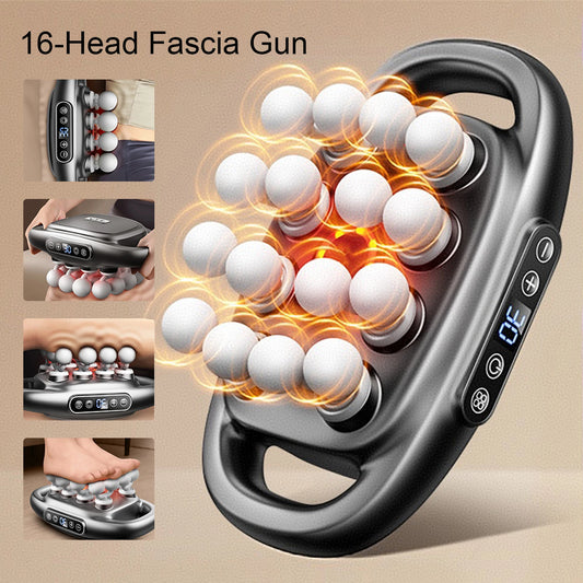 Foreverlily 16 Head Fascia Gun High Frequency Massage Massager
