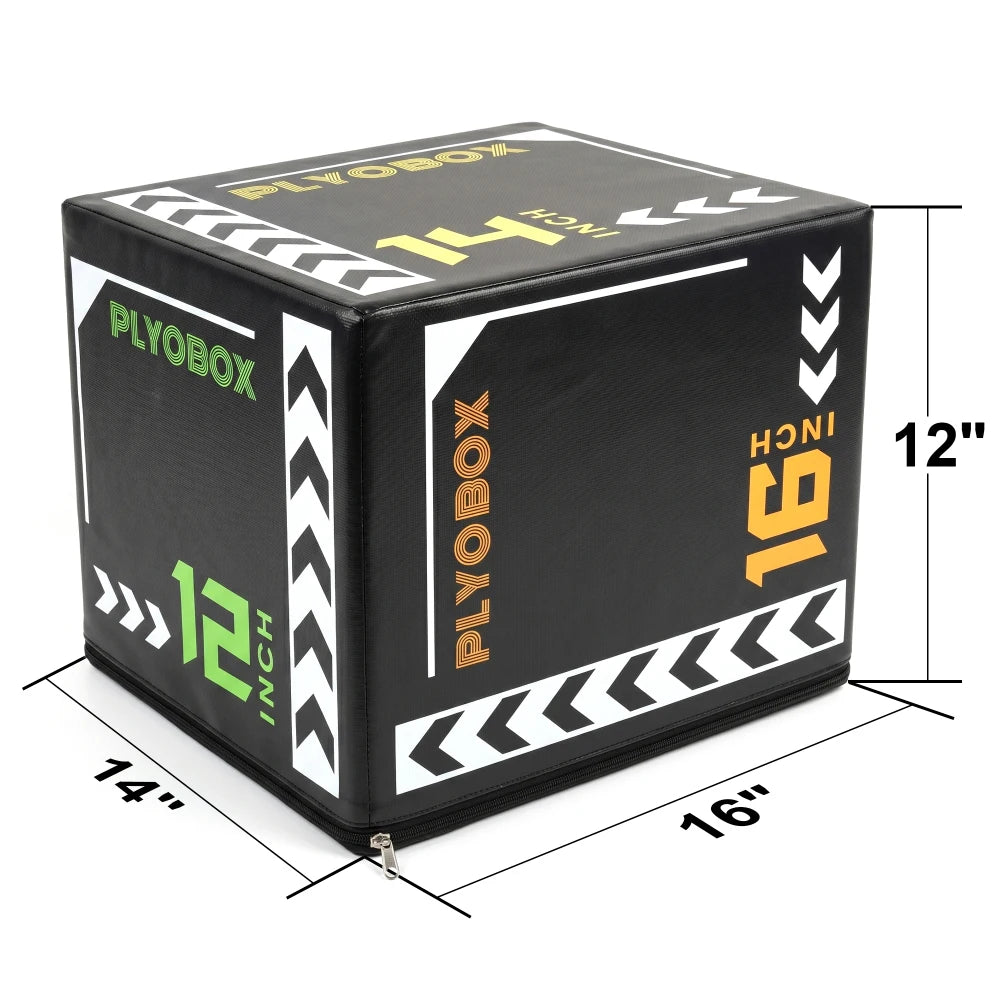 Three-In-One Foam Plyometric Jump Box With Multi-Height Adjustability
