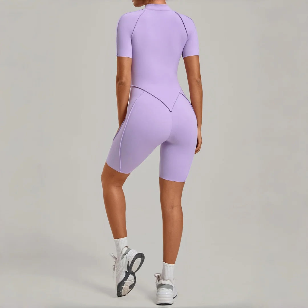 NANLUAN Women's Yoga Jumpsuit Half Zip Bodysuit for Workout