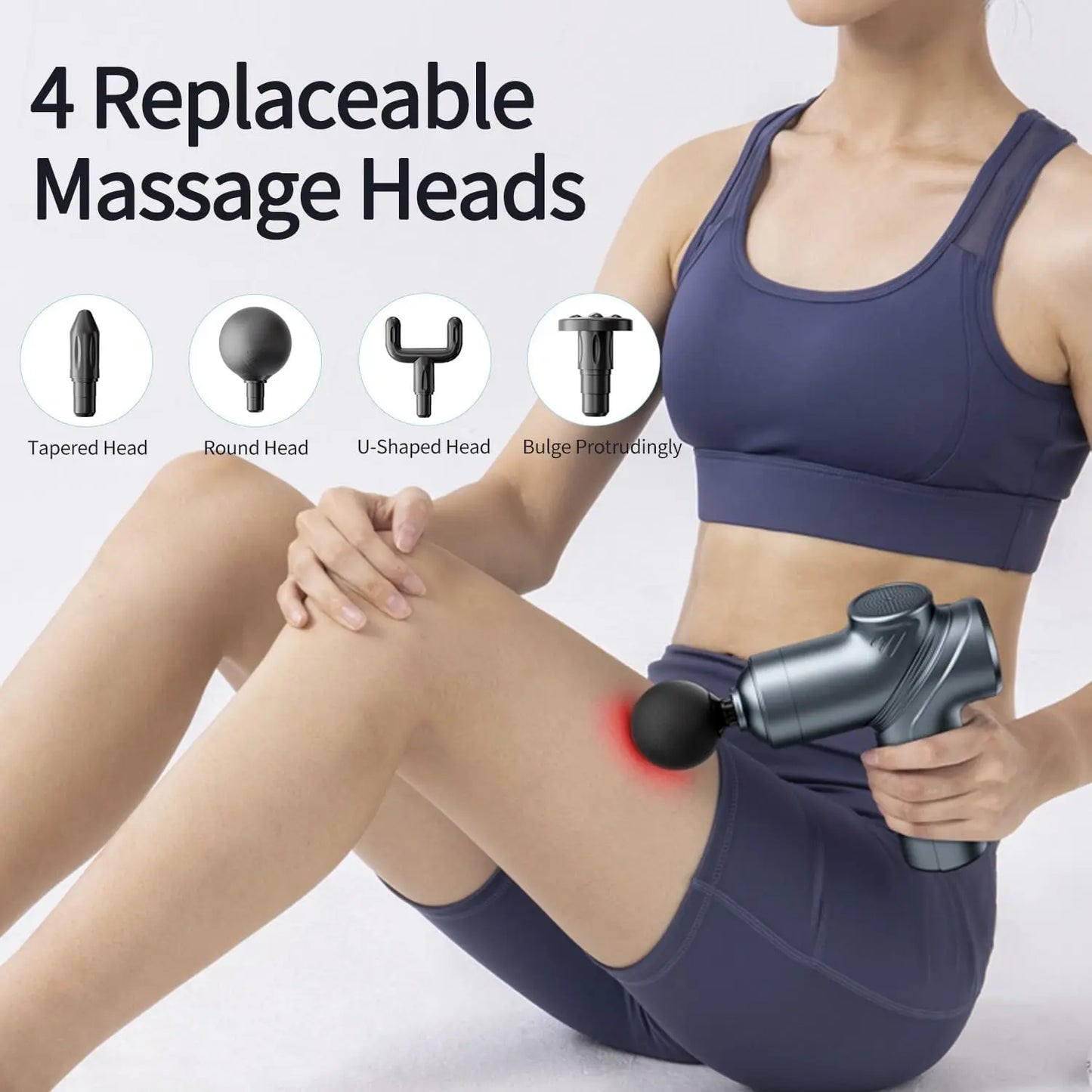 LEERCON Mini Muscle Massage Gun Deep Tissue With Four Heads