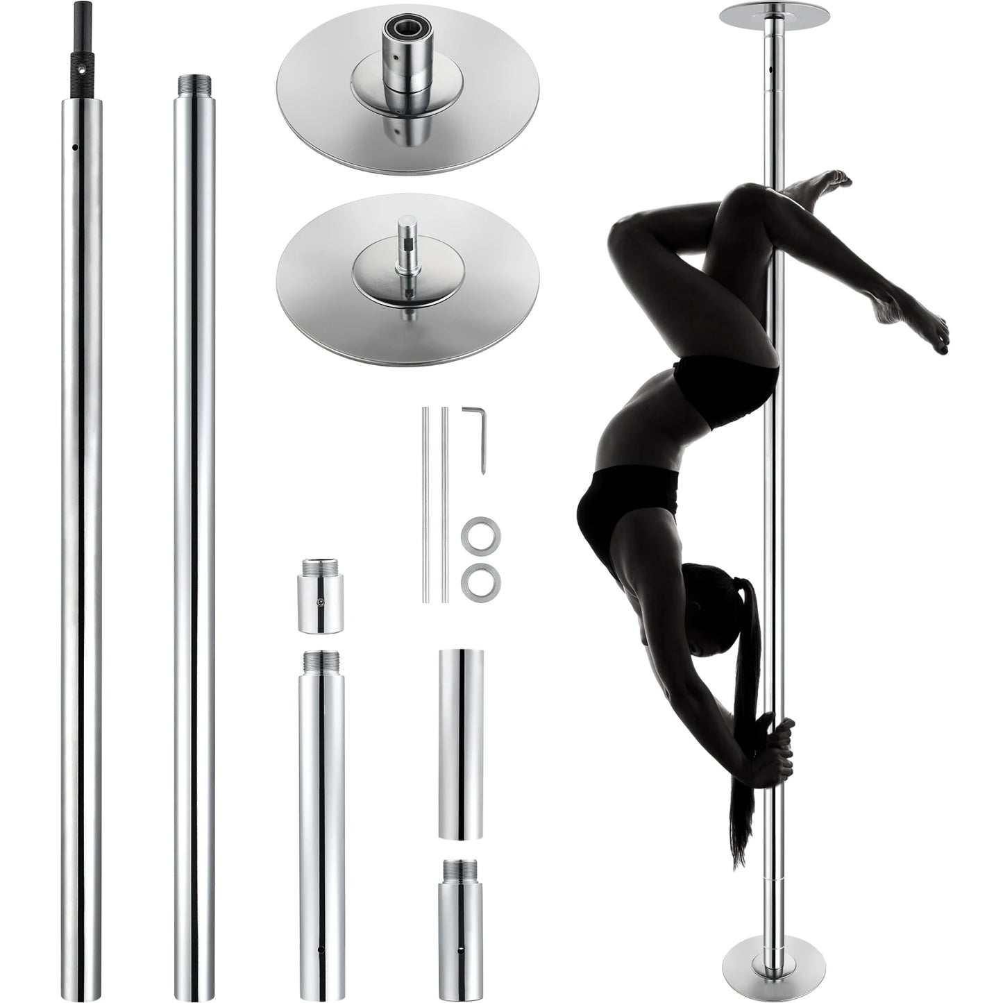 SucceBuy Professional Dancing Pole Kit Portable Removable Stainless Steel