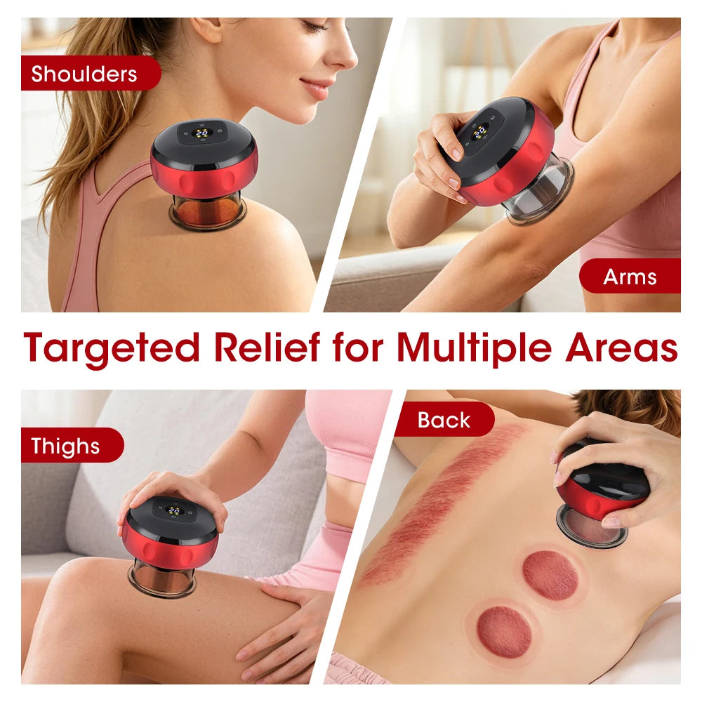 Intelligent Vacuum Cupping Massager With 12 Gear Heating And LCD Display