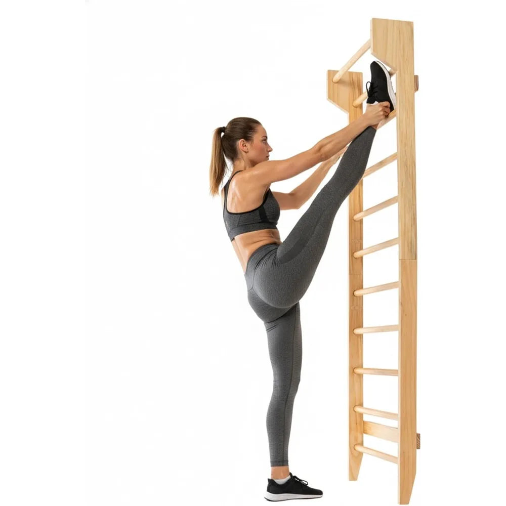 Joymor Wall Mounted Swedish Ladder For Fitness And Balance
