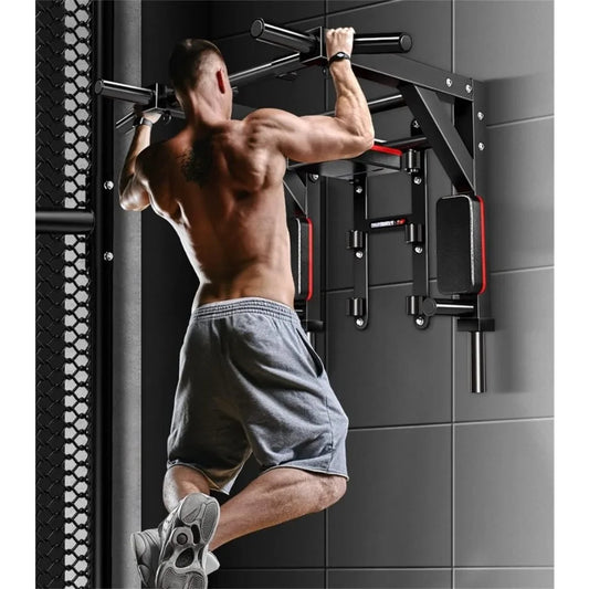 Ytyin Wall Mounted Pull Up Bar With Dip Station Rack