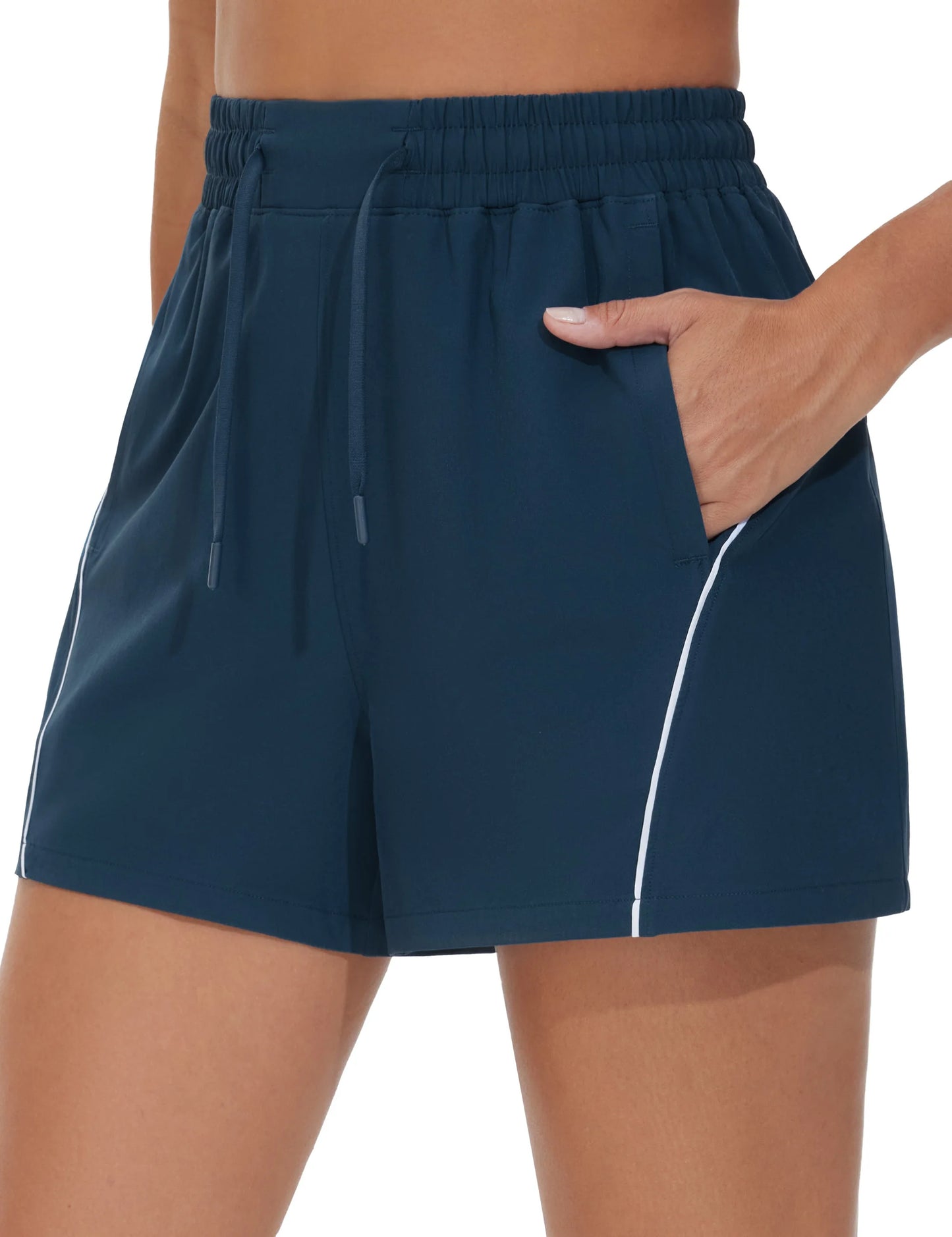 The Gym People Womens High Waist Running Shorts With Pockets