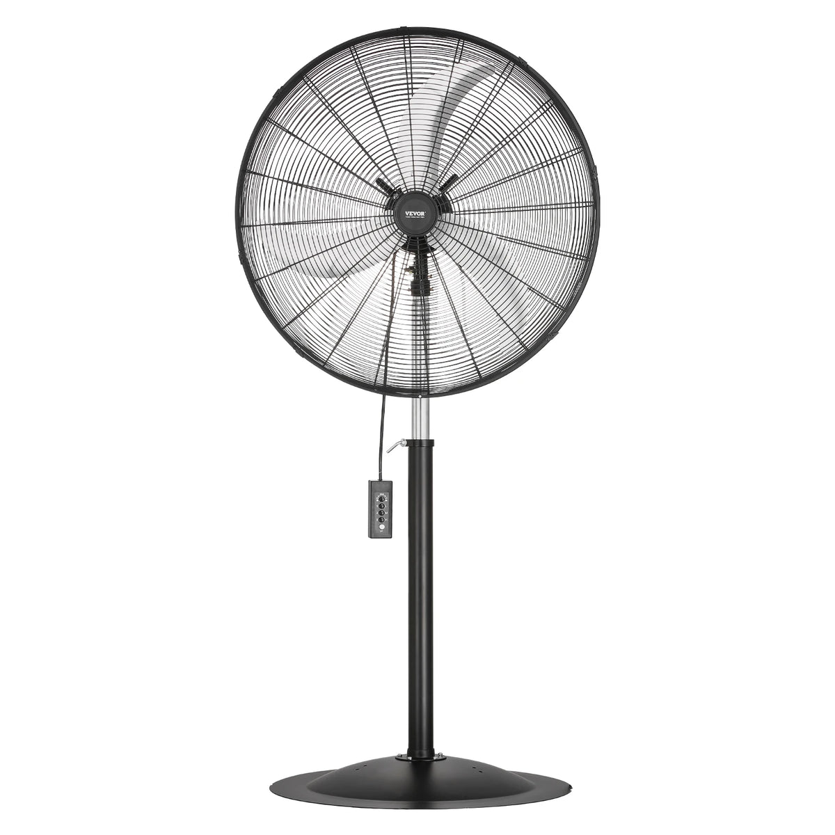 VEVOR Industrial Pedestal Fan 85-Degree Oscillating Fan Height Adjustable Standing Fans with 3 Adjustable Speed for Bedroom Home