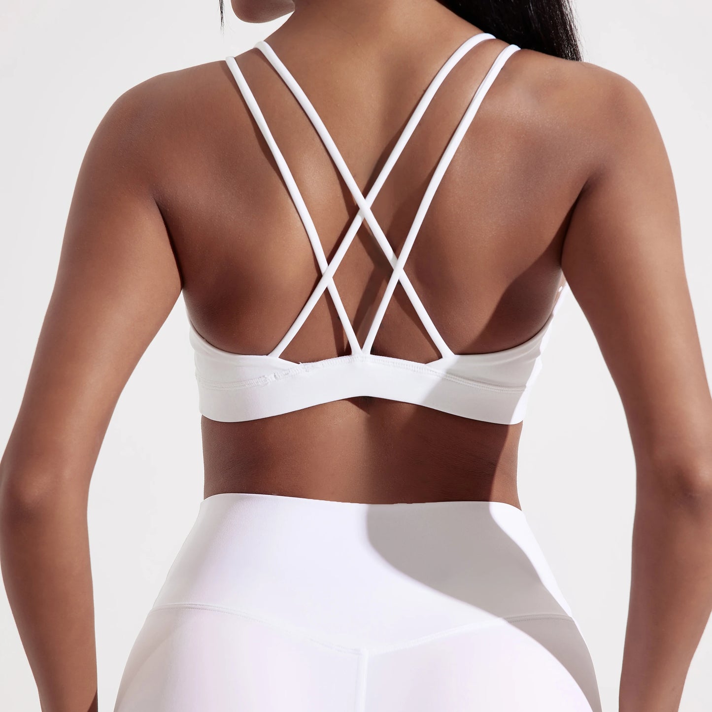 Cross Fitness Bra With Chest Pad Breathable Nylon Spandex