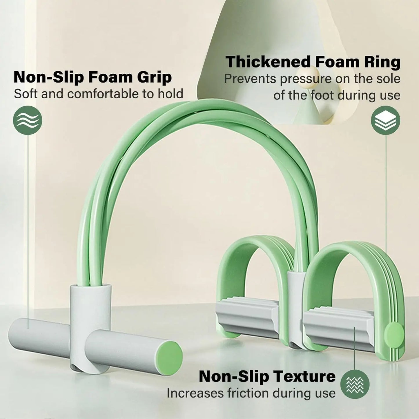 Natural Rubber Pedal Resistance Bands With Handles For Body Workout