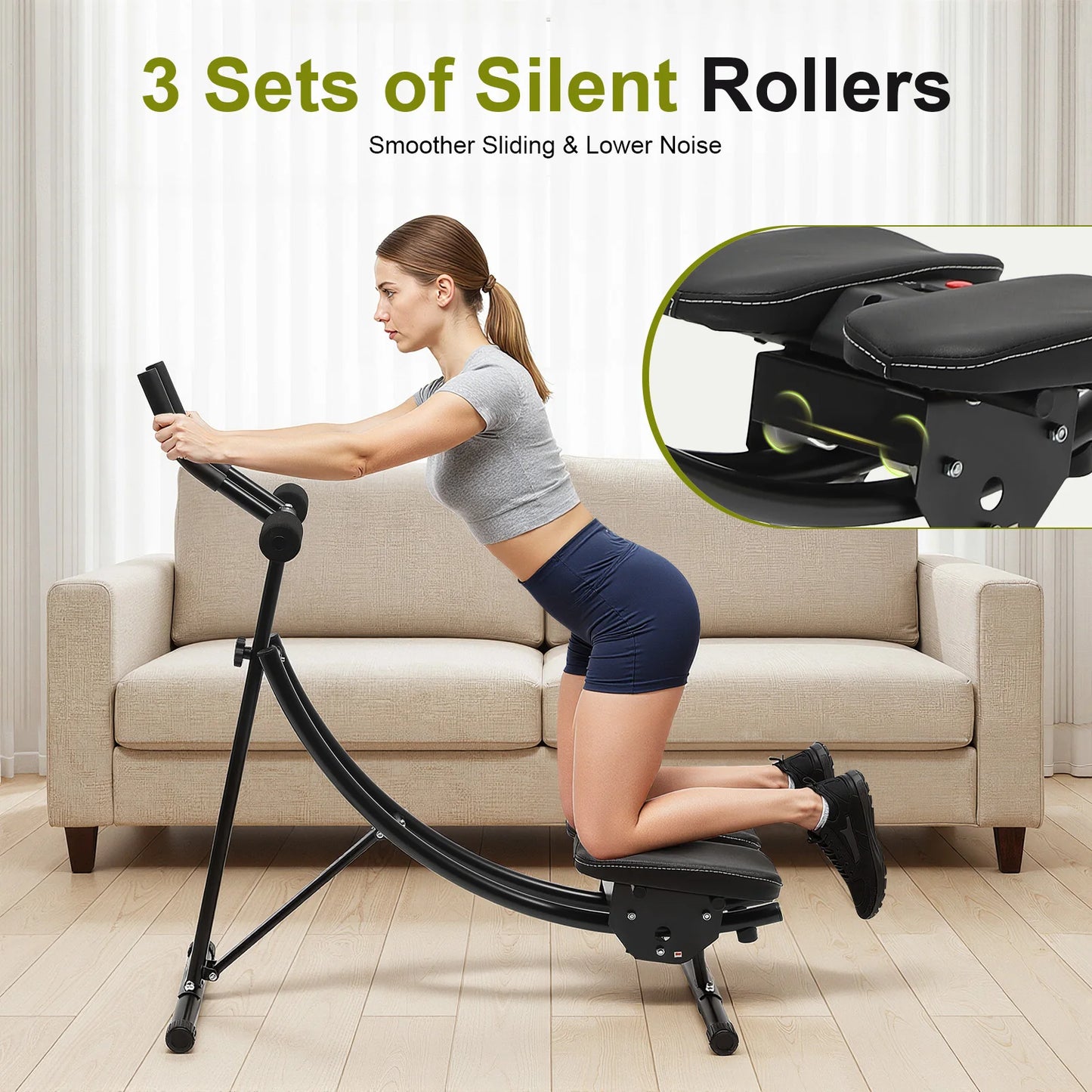 Ab Machine With LED Display, 330lbs Capacity, Foldable Home Gym