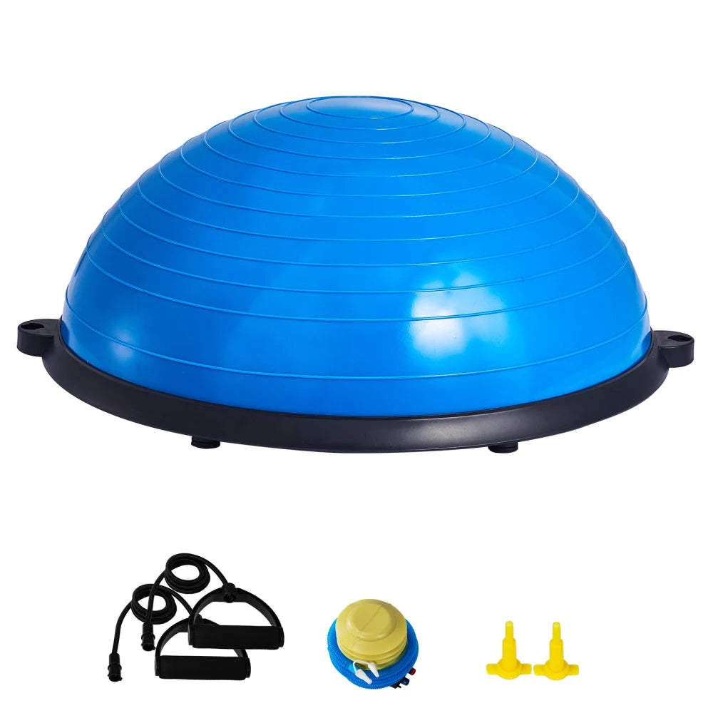 Half Exercise Ball Trainer With Resistance Bands For Body Workout