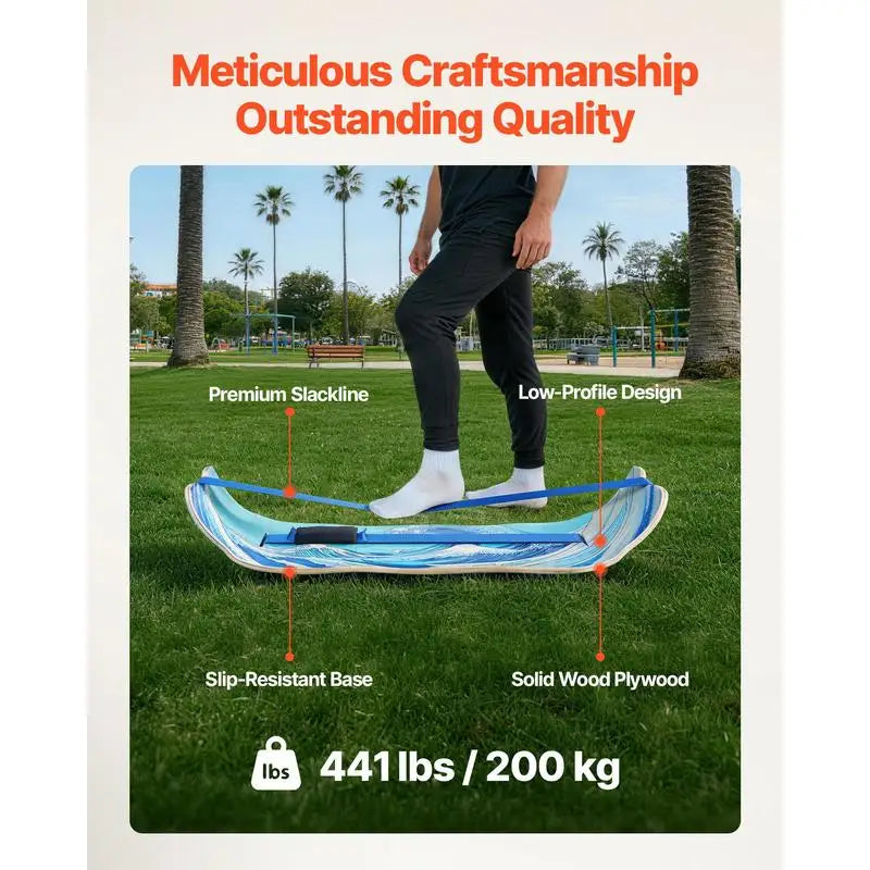 Wooden Wobble Balance Board for Core Training and Home Workouts