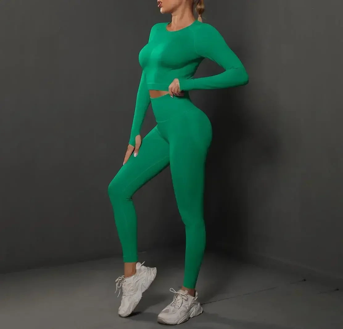 MIML Women's Seamless Yoga Set Two-Piece Fitness Suit