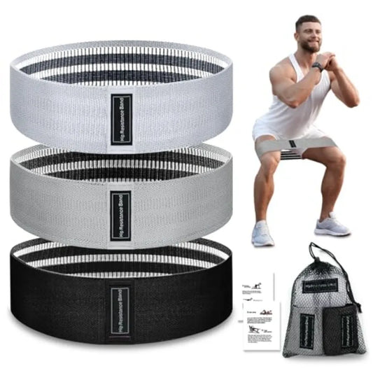 Fabric Resistance Bands Set With 3 Levels For Home Workouts