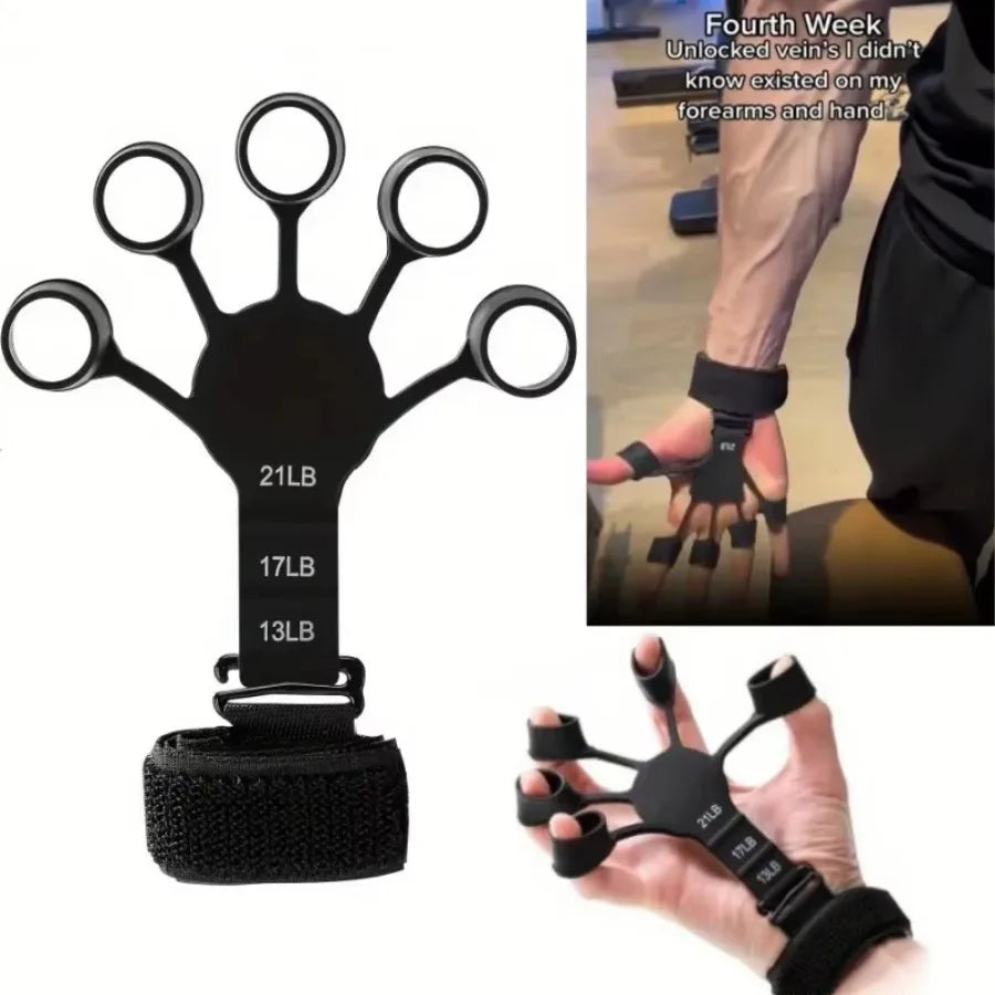 Portable Adjustable Silicone Finger Grip Trainer For Forearm And Wrist