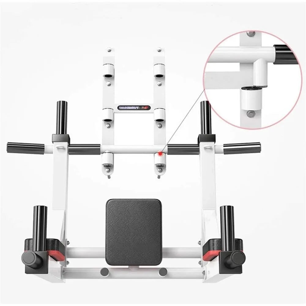Ytyin Wall Mounted Pull Up Bar With Dip Station Rack