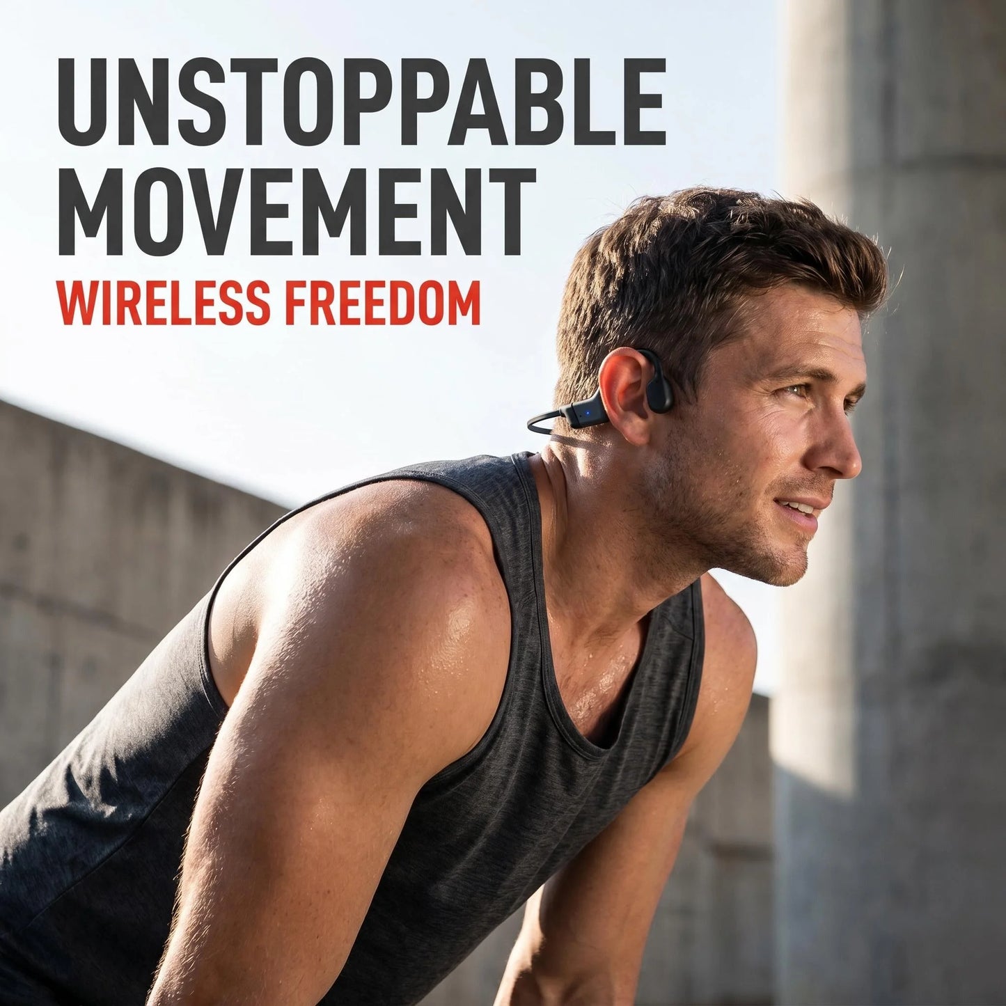 Bluetooth 5.3 Bone Conduction Open-Ear Headphones With ENC Mic 20H Battery