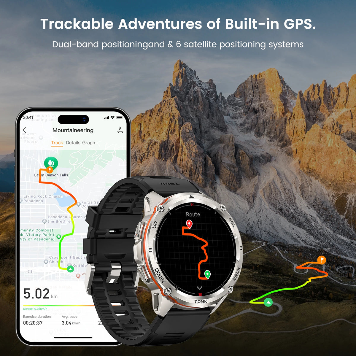 KOSPET TANK T3 Ultra GPS Rugged Fitness Smartwatch For Men