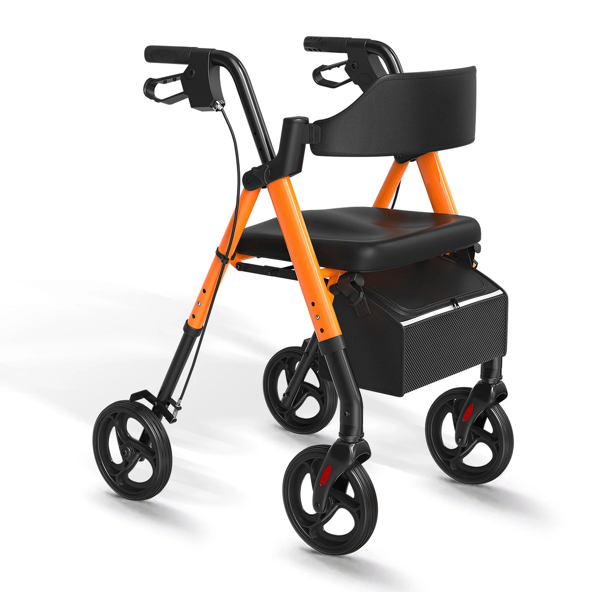 Maidesite Senior Rollator Walker With Seat And Steel Frame