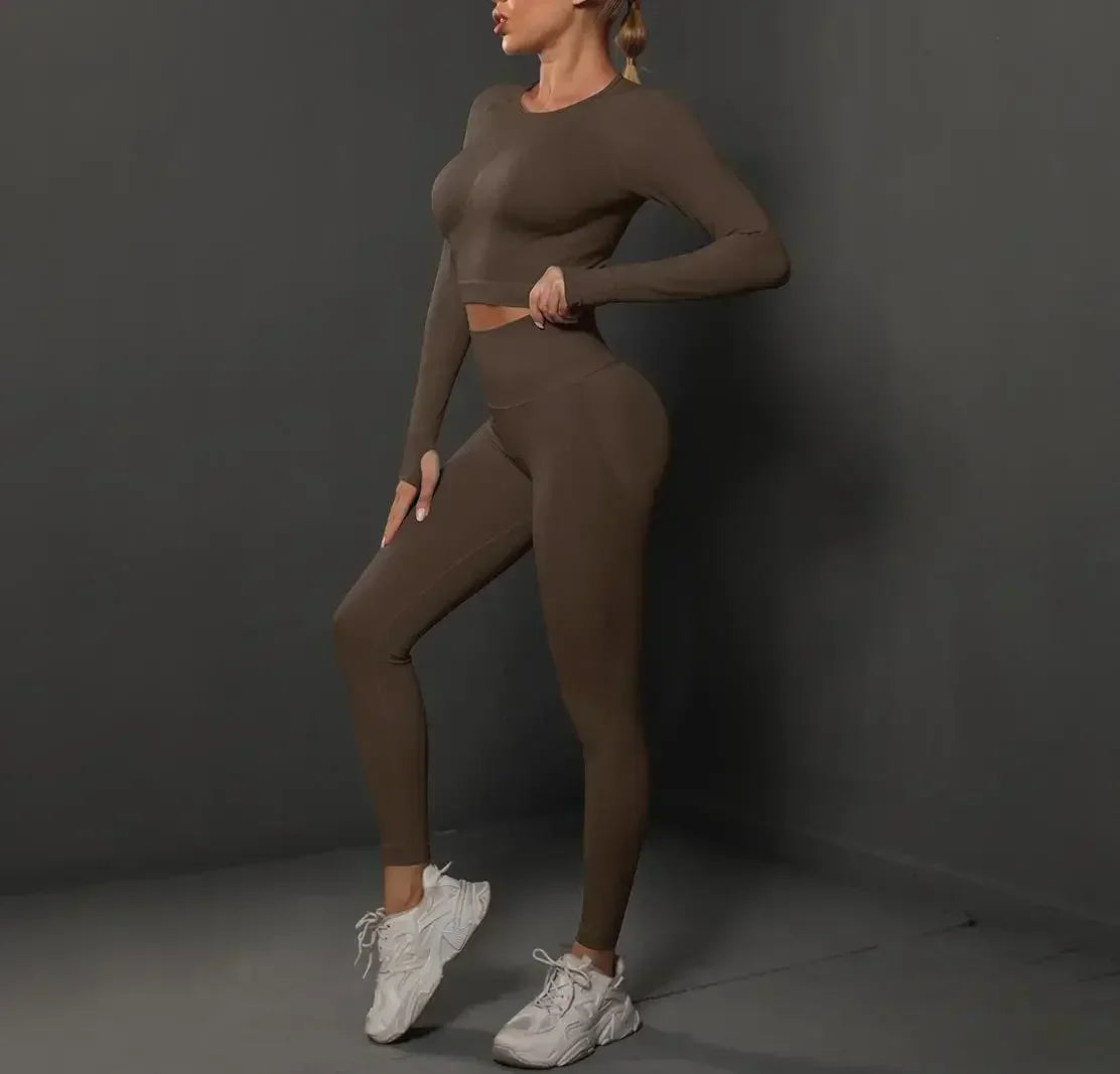 MIML Women's Seamless Yoga Set Two-Piece Fitness Suit