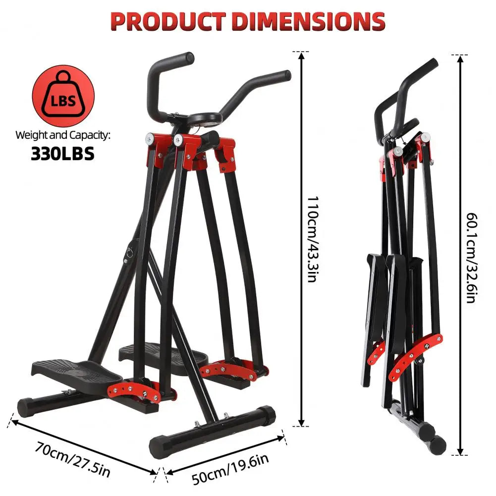 Foldable Air Walk Elliptical Machine Portable LCD Home Fitness Device