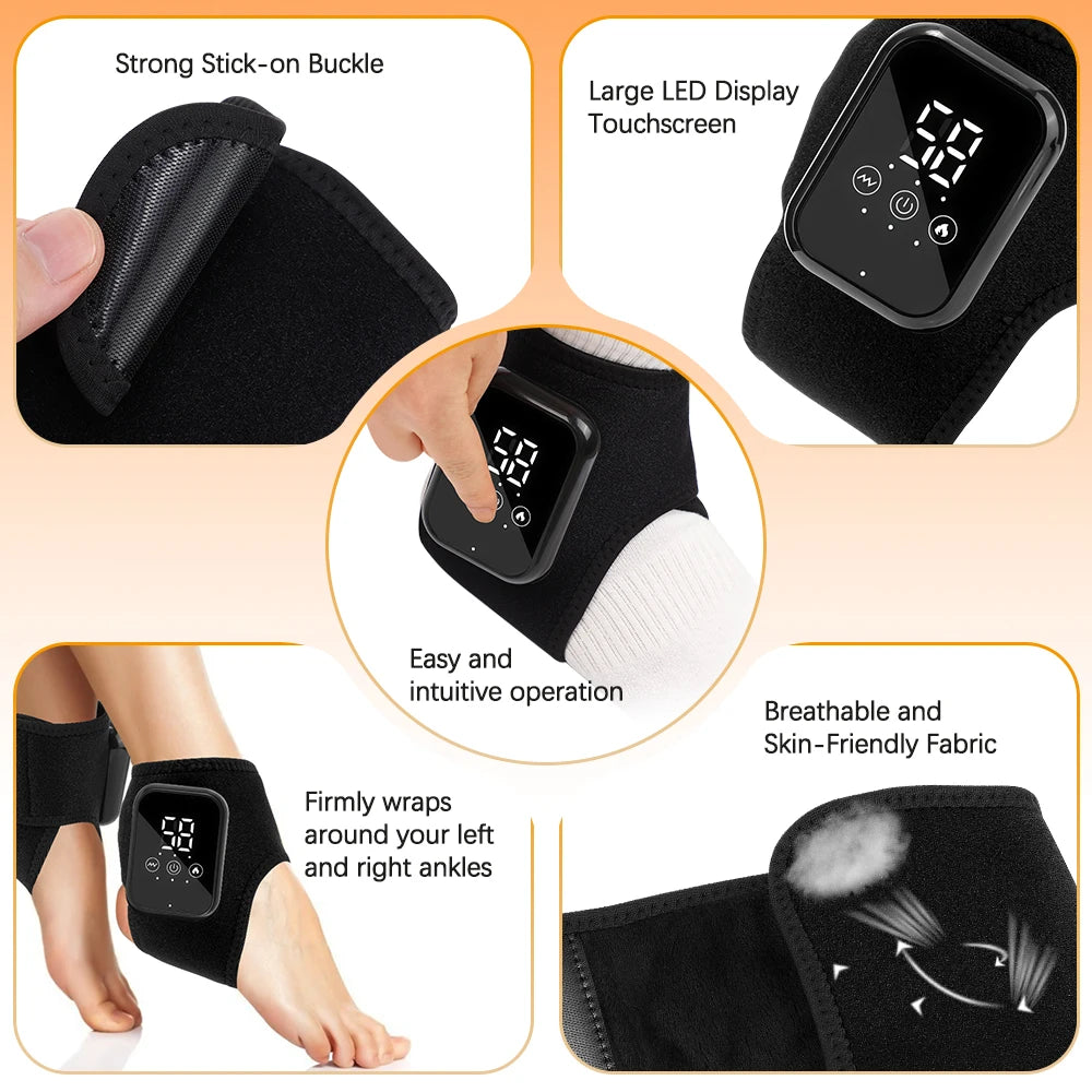 Hailicare Cordless Heated Ankle Brace With Vibration Massage