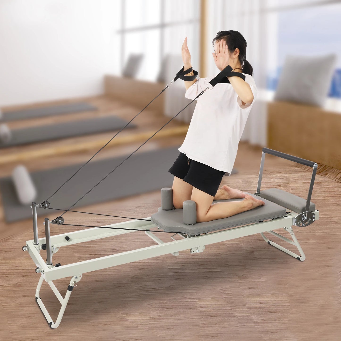 Foldable Pilates Reformer Machine For Home And Studio Use