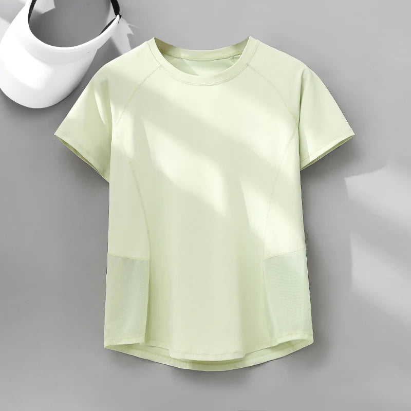 PHIGEER Womens Quick Dry Running T Shirt Mesh Panel Breathable Outdoor