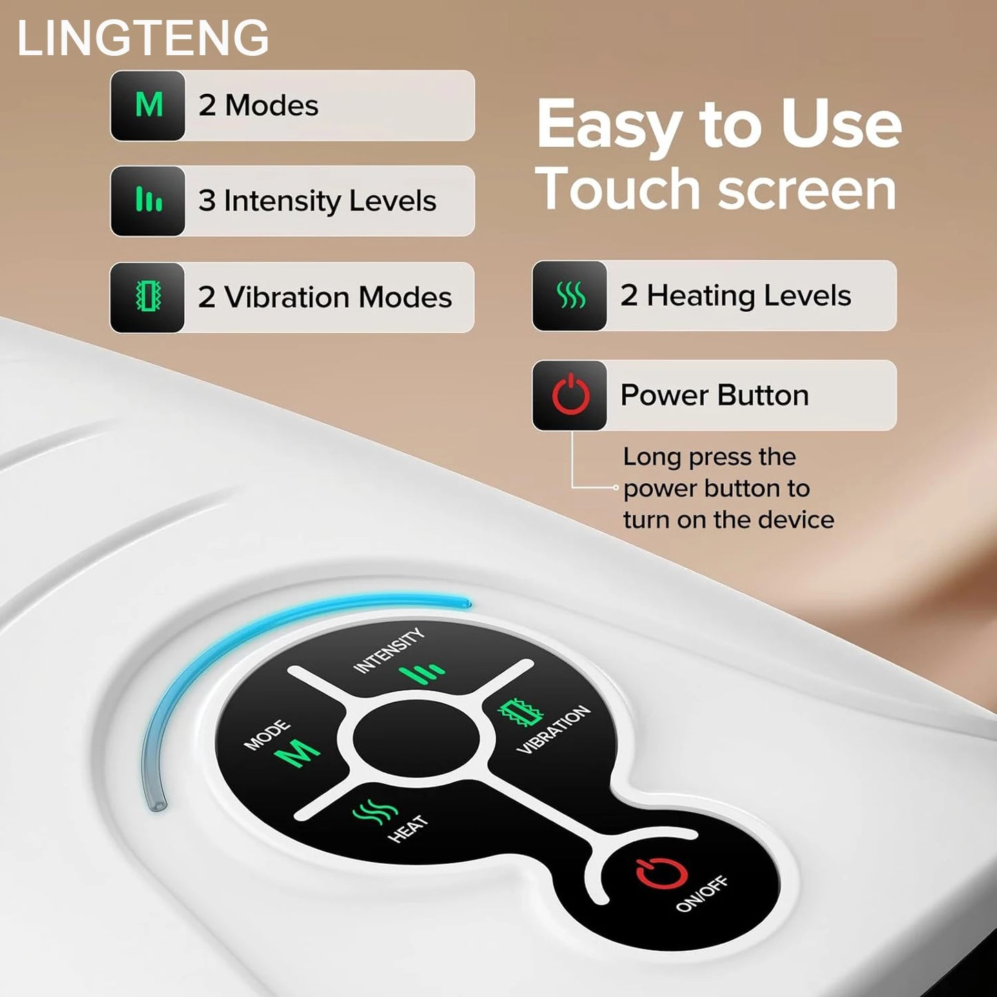 LINGTENG Hand Massager Cordless Heated Massage for Relaxation Home Office