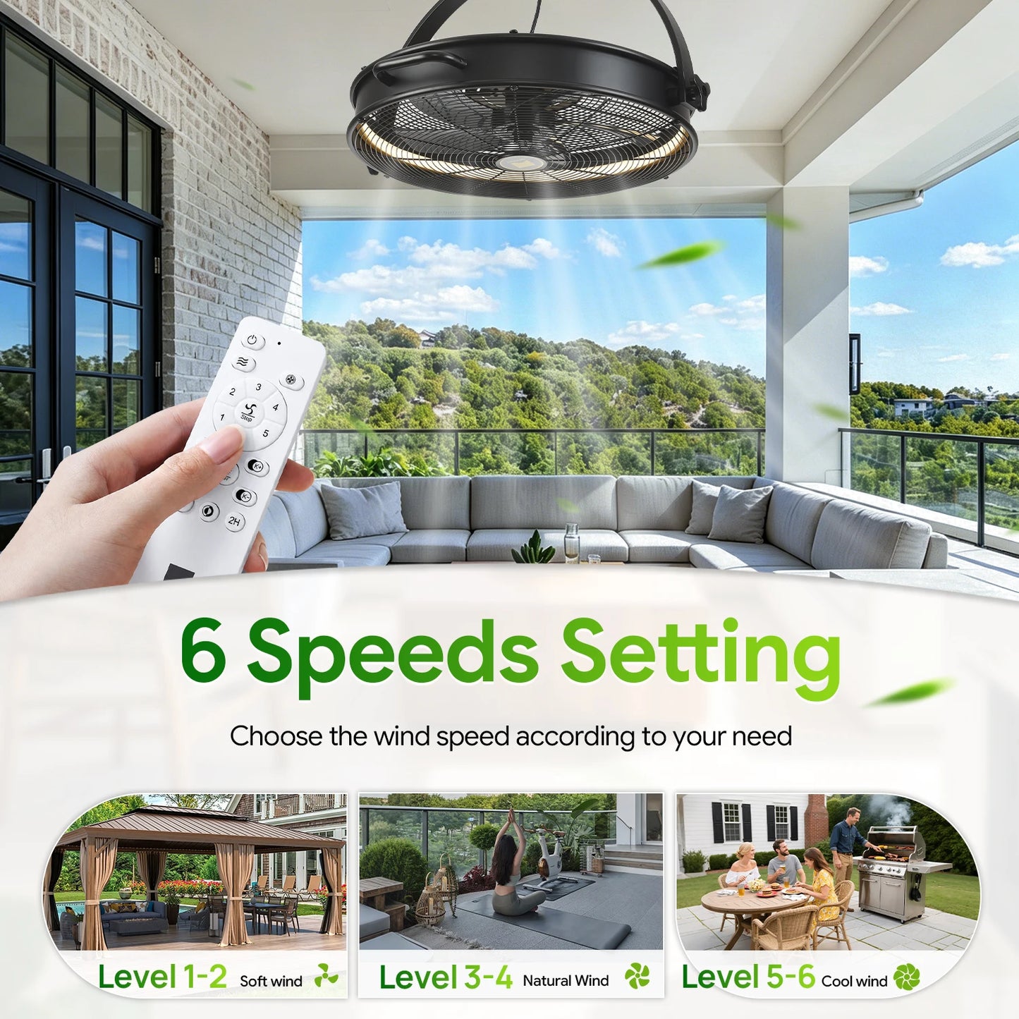 Orison Garage Ceiling Fan With Remote App For Outdoor Patio