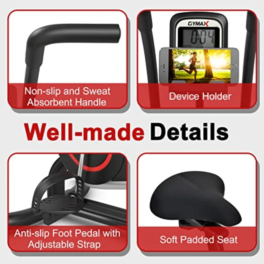 Upright Exercise Bike With Phone Holder For Home Gym Cardio