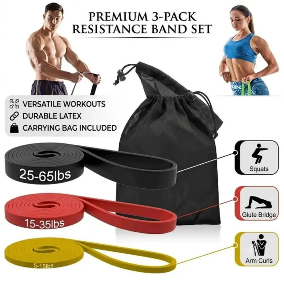 Resistance Loop Bands Set For Yoga Fitness And Strength Training