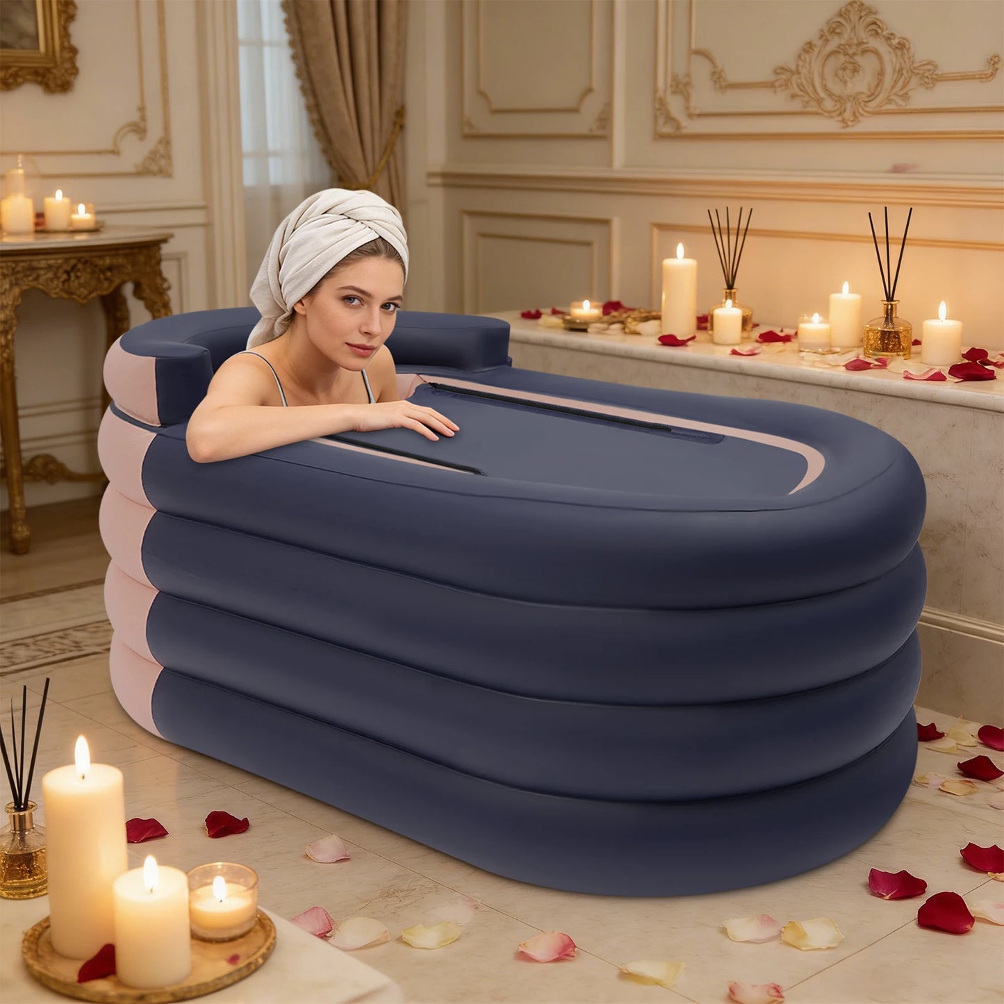 Inflatable Adult Bathtub With Electric Air Pump USB Drainage Pipe