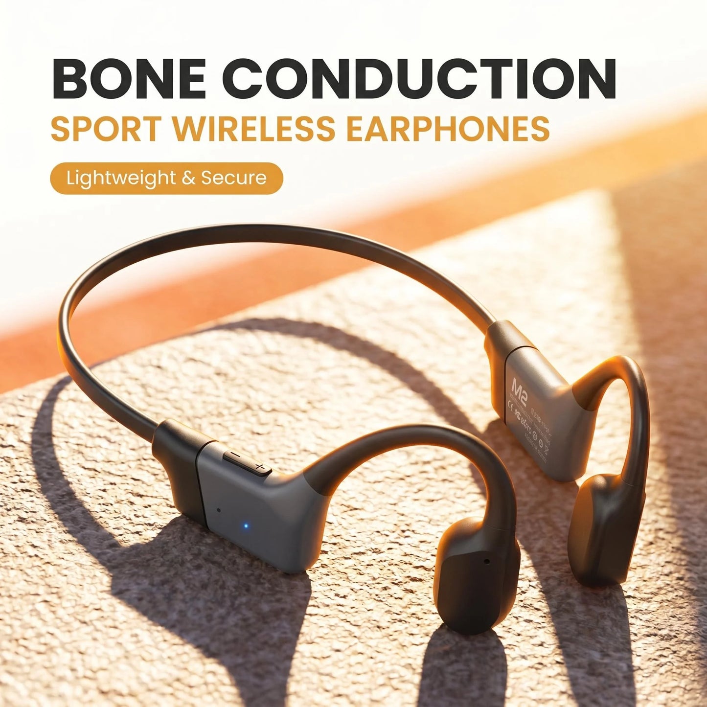 Bluetooth 5.3 Bone Conduction Open-Ear Headphones With ENC Mic 20H Battery
