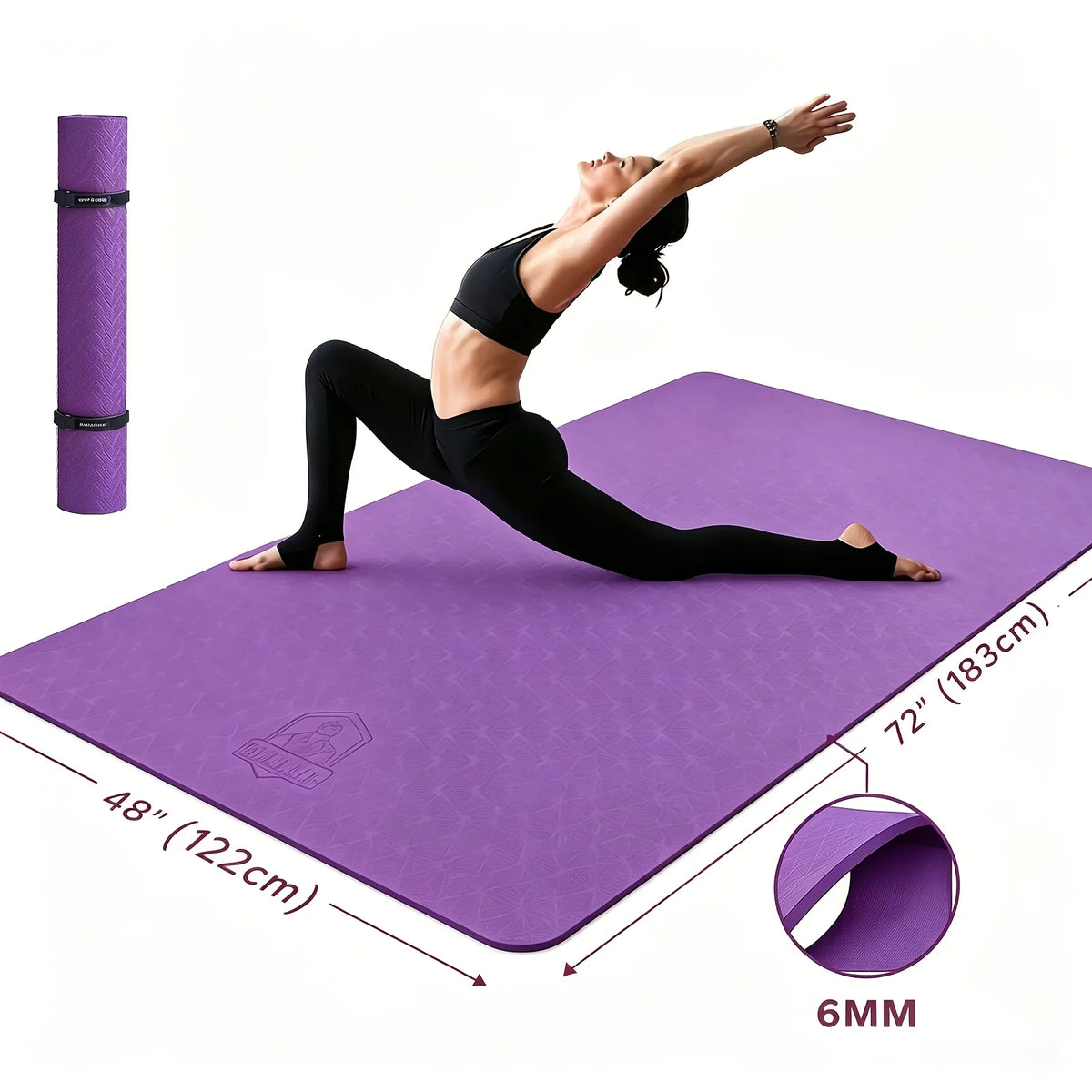 Hapbear TPE Non Slip Yoga Mat For Home Studio Workouts