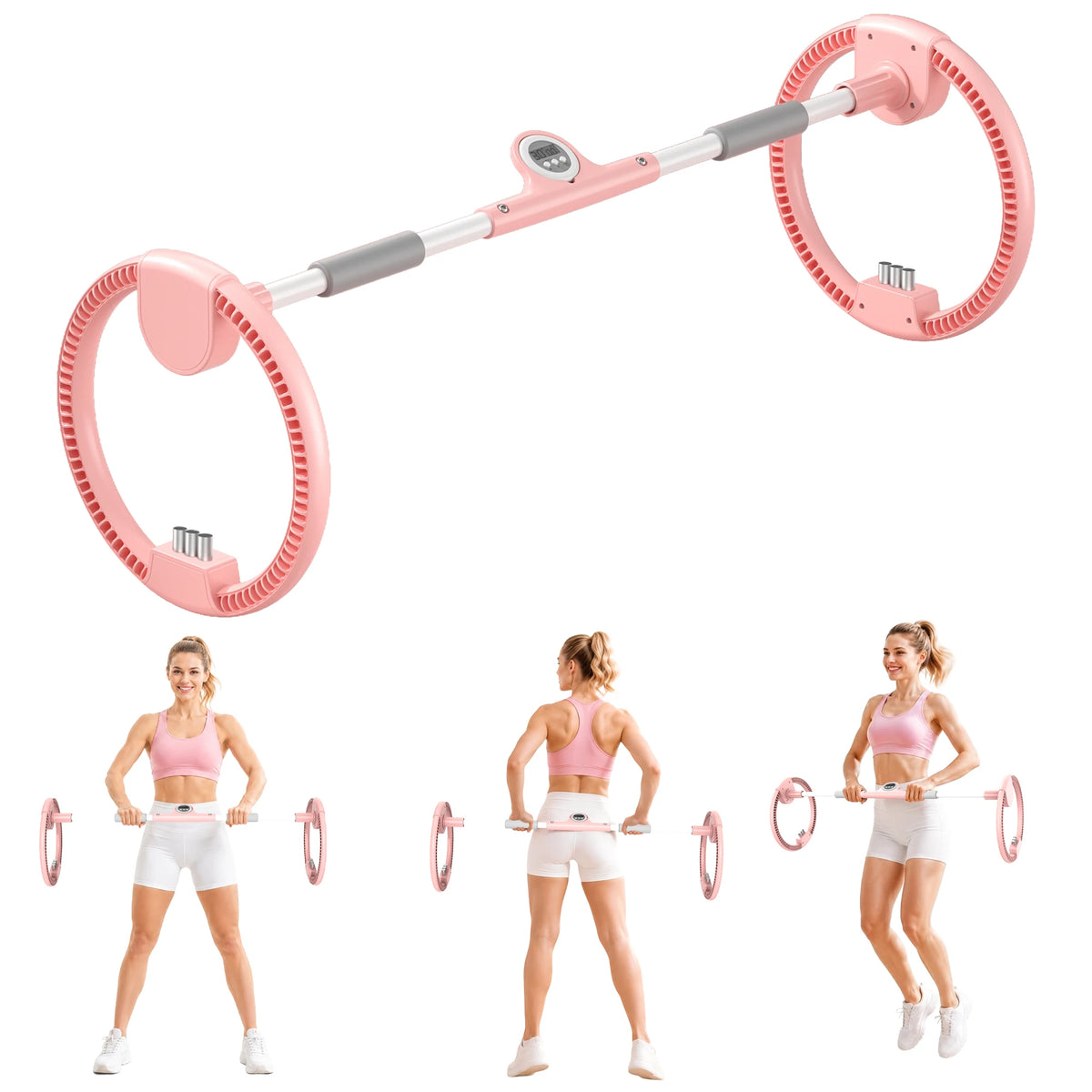 Adjustable Dual Forearm Wrist Wheel Trainer With Resistance Timer